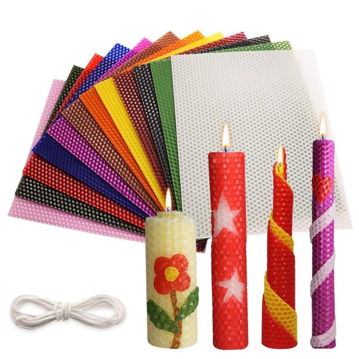 Candle Making Reno - 13pcs 20*20cm Color Beeswax Sheet Candle
