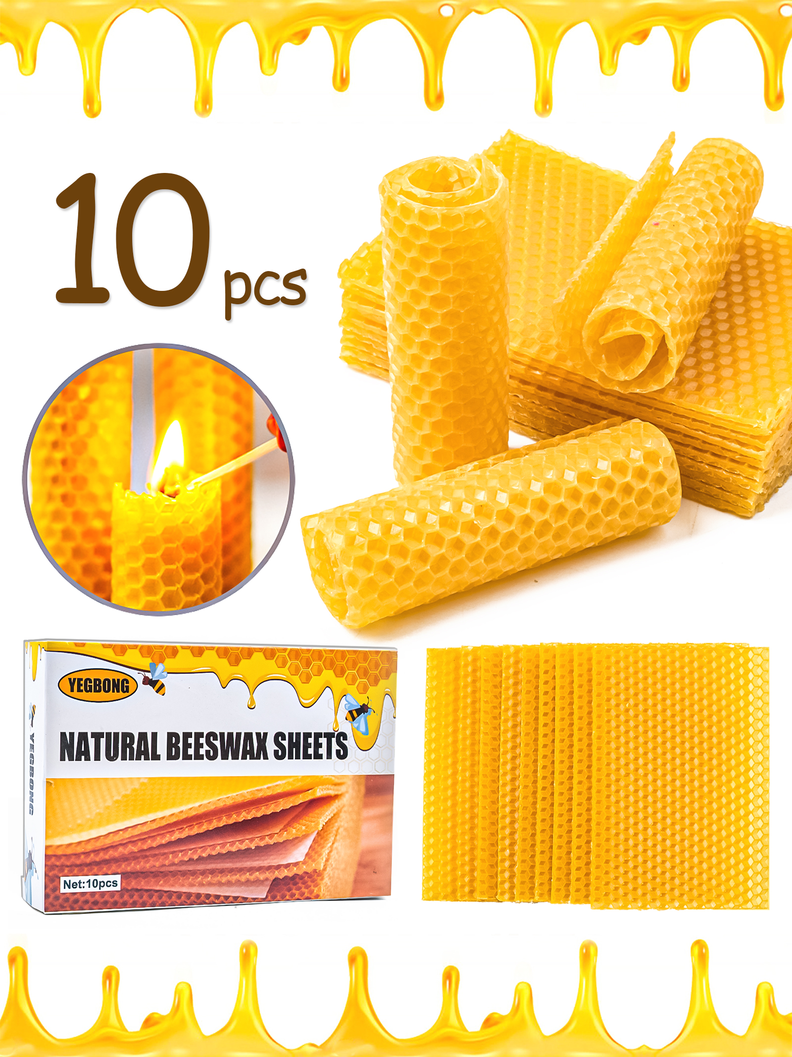 10Pcs Natural Honeycomb Bee Wa - Candle Making Ingredients recensie en prijs