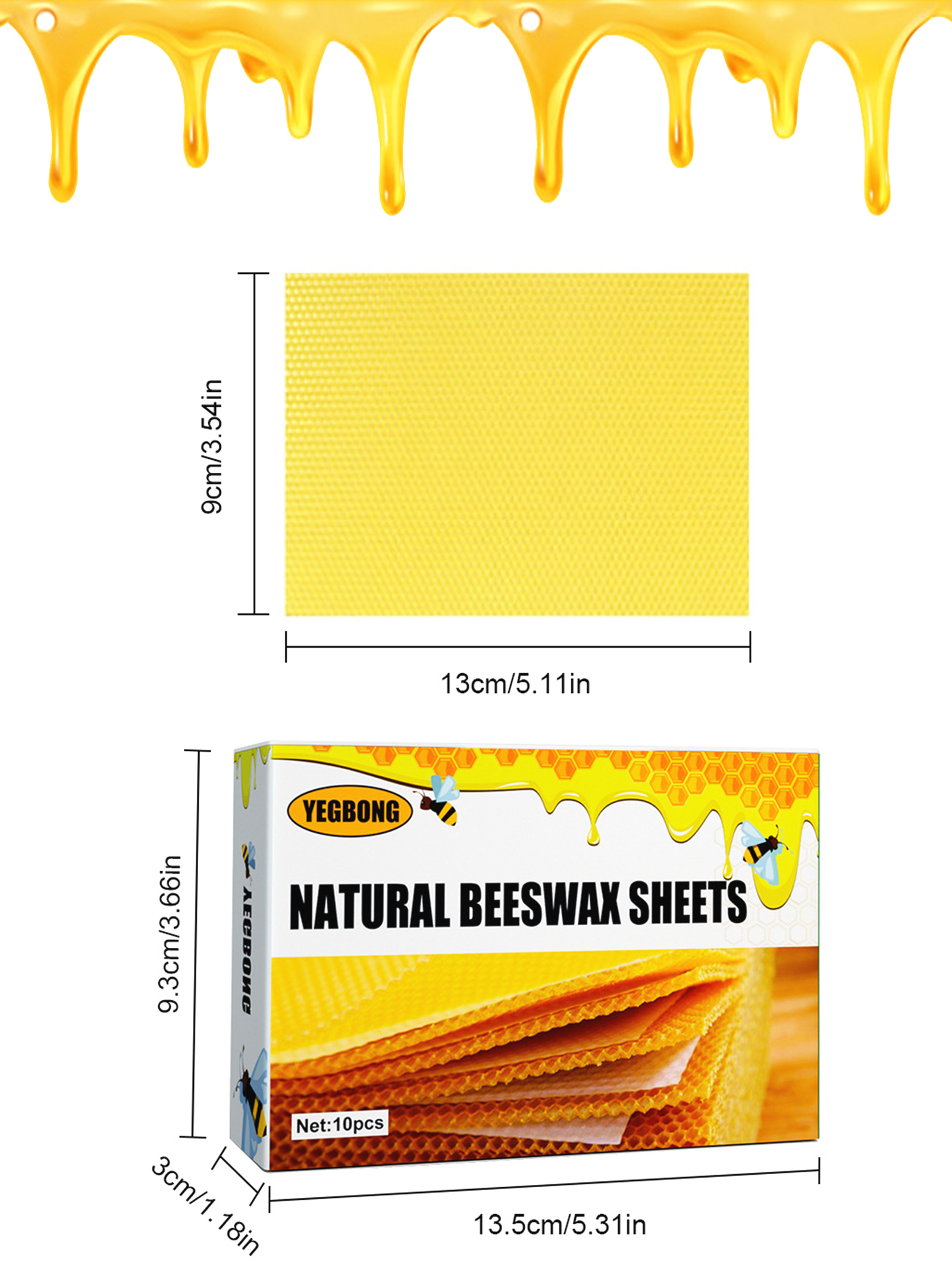 10Pcs Natural Honeycomb Bee Wa - Candle Making Ingredients recensie en prijs