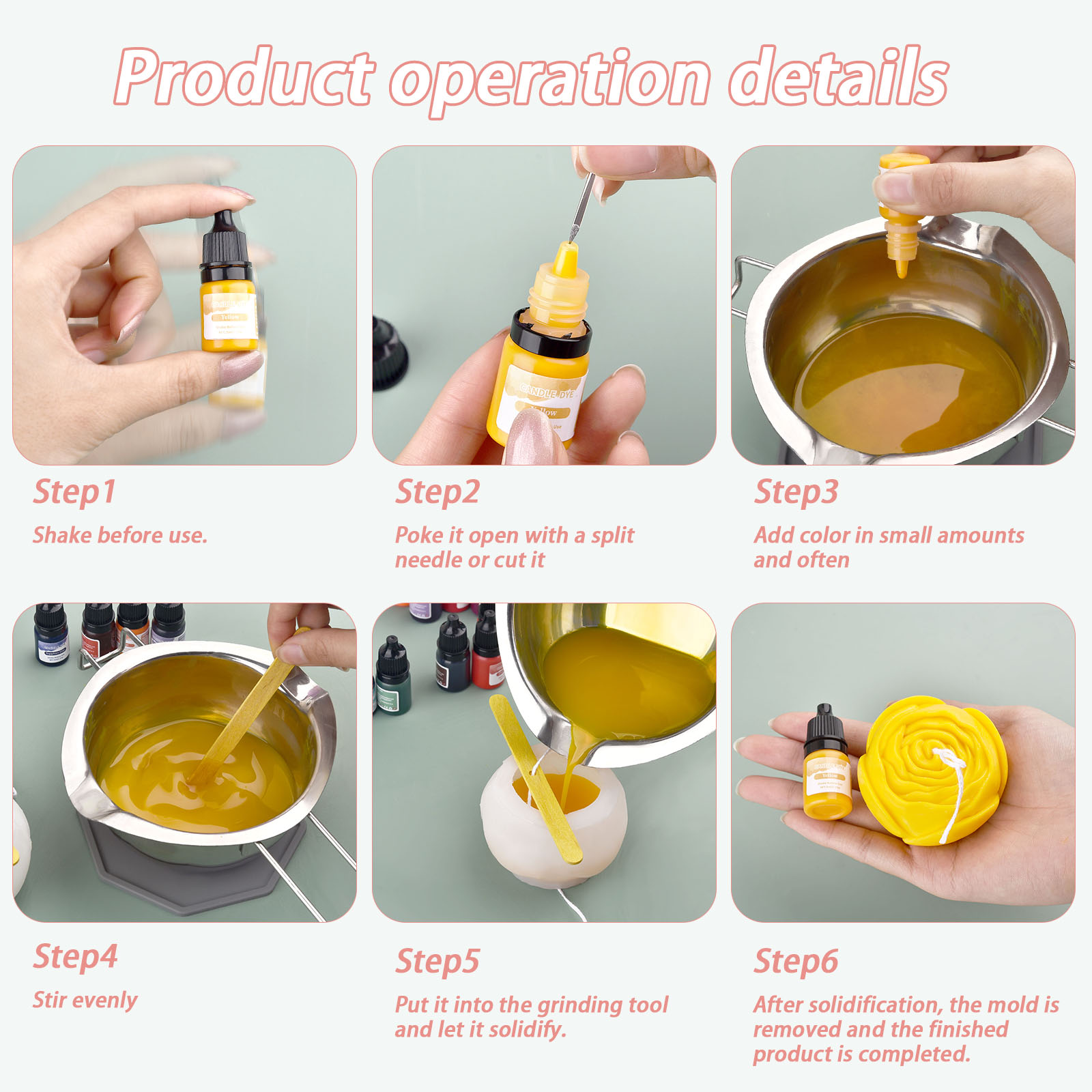 5ml/Bottle Candle Wax Pigment  - Soy Wax Pillar Blend recensie en prijs