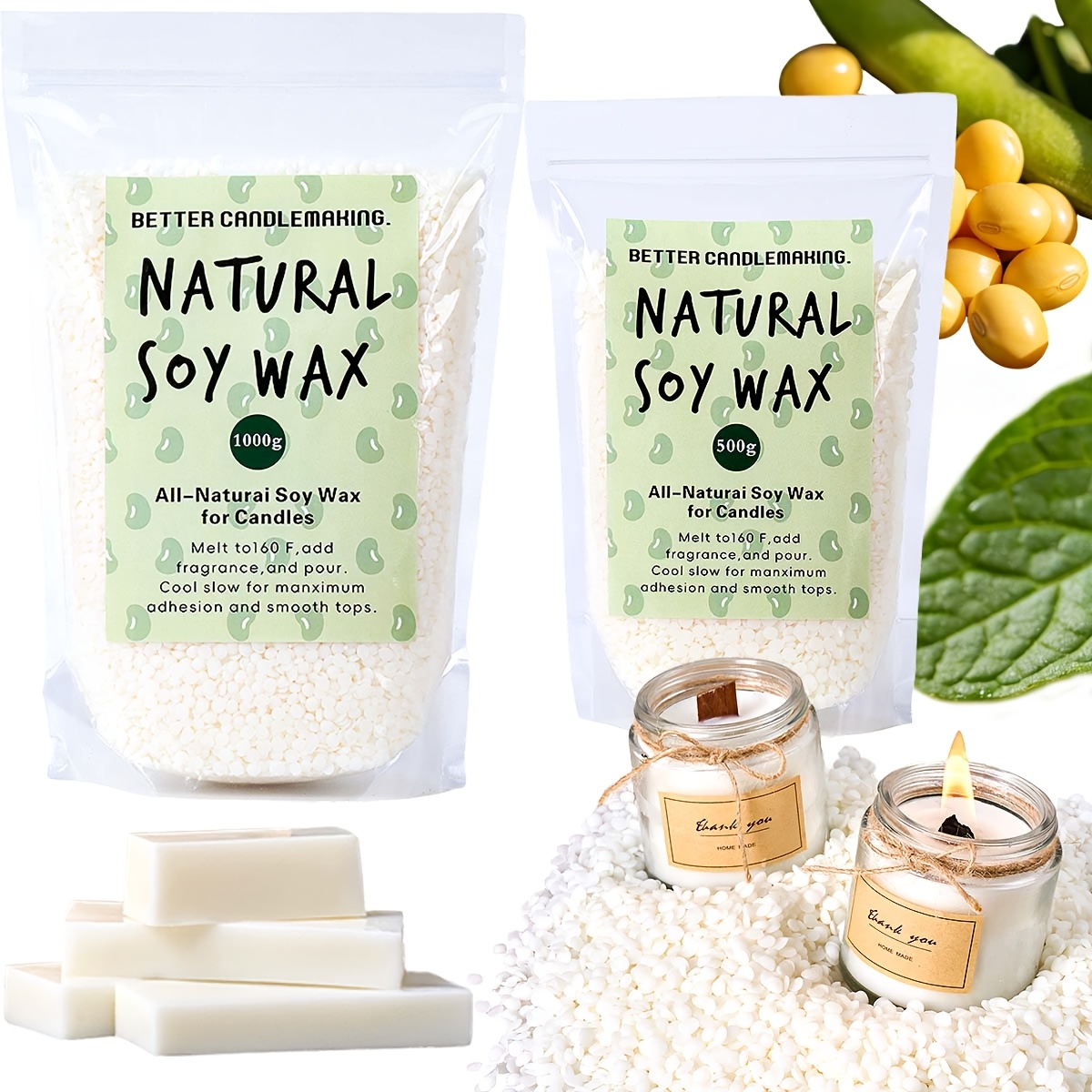 500g/1Kg Natural Soy Wax Parti - Soy Wax Pillar Blend recensie en prijs